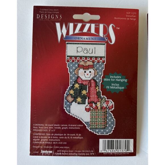 Janlynn Designs For The Needle Wizzers Cross Stitch Ornaments Lot of 3‎ (1852) - Picture 5 of 5